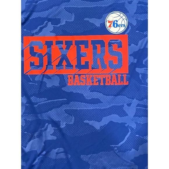 Philadelphia 76ers Long Sleeve Blue Logo Shirt Size medium * men963 - Picture 5 of 6